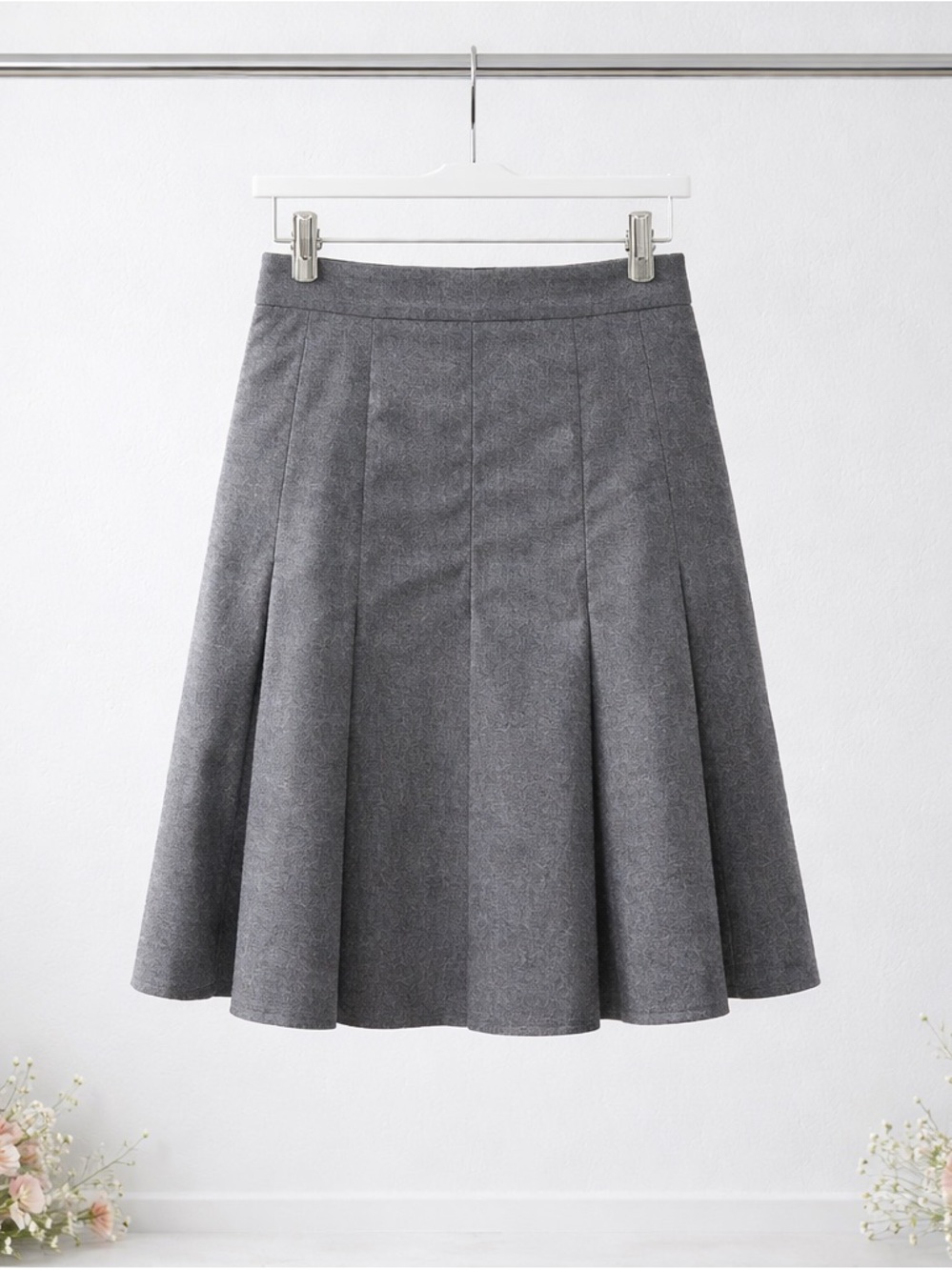 Theory Gray Wool Circle Skirt
